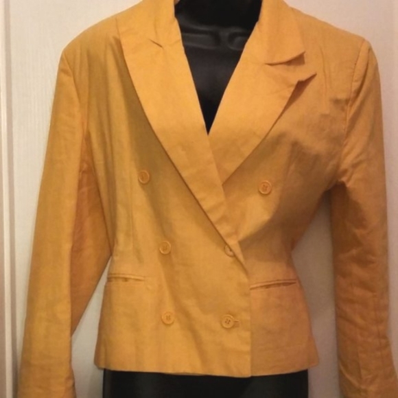 Ego | Double Breasted Sunshine Yellow Orange Jacket - Picture 2 of 8